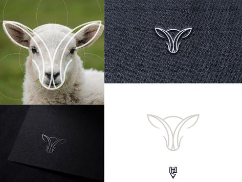 Lamb Logo Design Branding, Sheep Logo Design Ideas, Sheep Logo Design, Goat Logo Design, Wolf Face Tattoo, Cheese Boutique, Logo Sketch Design, Sheep Logo, Sheep Face