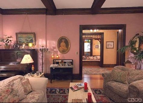 Only pinning for the architectural feature of 2nd doorway. (from the show Charmed in case anyone recognizes this) Charmed House, Halliwell Manor, Manor Floor Plan, Witchy House, Charmed Tv Show, Charmed Tv, Victorian House, Architectural Features, House Flooring