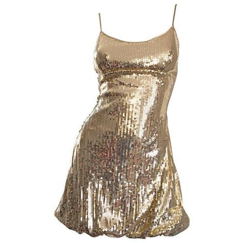 Preowned Sexy 1990s Vintage Gold Sequin 90s Mini Babydoll Dress Size... (1.830 BRL) ❤ liked on Polyvore featuring dresses, vestidos, brown, vintage dresses, gold cocktail dress, sexy mini dress, brown cocktail dress and vintage cocktail dresses Gold Dress Short, Vintage Doll Dress, Mini Babydoll Dress, Dresses Gold, Sequin Dress Short, Mini Gold Dress, Fest Outfits, Gold Cocktail Dress, Le Happy