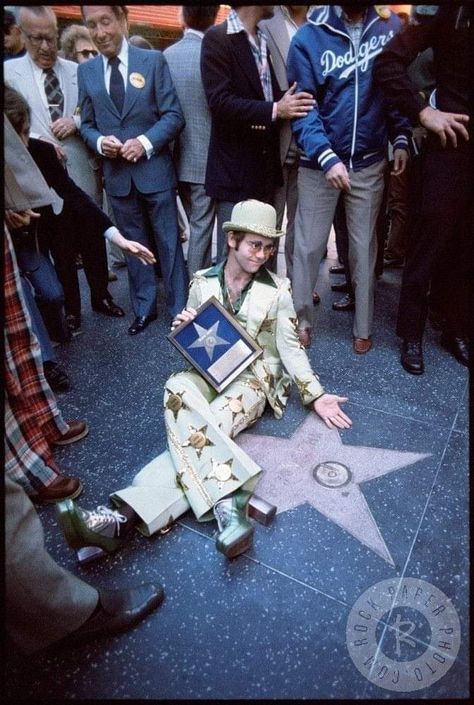 Elton John Costume, 70s Icons, John Barry, Hollywood Blvd, Captain Fantastic, Rocket Man, Taron Egerton, Paper Photo, Hollywood Walk Of Fame Star