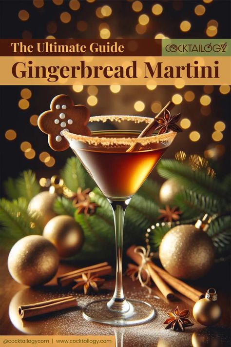 Gingerbread Martini - The Ultimate Guide Gingerbread Vodka Cocktail, Ginger Bread Cocktail, Gingerbread Drinks Alcohol, Gingerbread Cocktail, Gingerbread Martini Recipe, Christmas Cocktails Vodka, Gingerbread Martini, Whiskey Drinks Recipes, Holiday Flavors