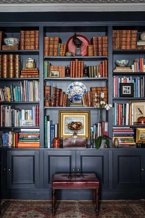 Victorian Study Room, Victorian Office Decor, Victorian Bookshelf, Victorian Study, Victorian Office, Victorian Bookcases, Home Ideas Kitchen, Transitional Office, Victorian Library