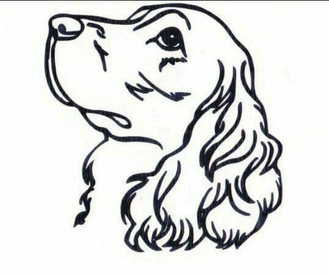 Boykin Spaniel Tattoo, Cocker Spaniel Line Art, Cocker Spaniel Ears Tattoo, Springer Spaniel Tattoo Outline, Cocker Spaniel Line Drawing, Dog Tattoo Cocker Spaniel, Cocker Spaniel Outline Tattoo, Cocker Spaniel Tattoo Minimalist, Springer Spaniel Tattoo