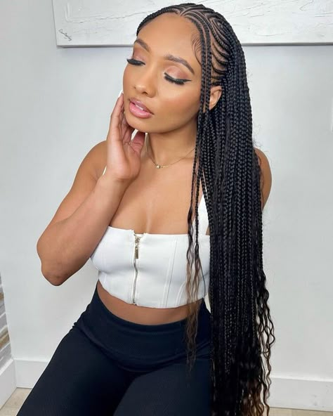 Latest Hair Braids, Cornrows Braids For Black Women, Braided Hairstyles For Black Women Cornrows, African Hair Braiding Styles, Braided Cornrow Hairstyles, Braids Hairstyles Pictures, Quick Braided Hairstyles, Cute Box Braids Hairstyles, Pelo Afro