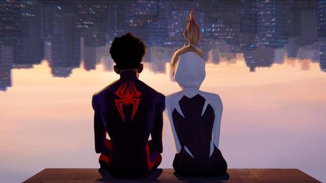 Spiderman And Spider Gwen, Spider Man Across The Spider Verse, Miles Spiderman, Motion Wallpapers, Avengers Characters, Miles Morales Spiderman, Dog Mask, Across The Spider Verse, Spiderman Spider