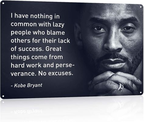 BEKUGART NC Kobe Bryant Quotes-Great Things Come from Hard Work- 8 x 10 -Motivational Basketball Metal Sign Print Poster. Home-Office-Locker Room-Gym Décor. Perfect Wall Art to Inspire Perseverance. Kobe Quotes, Kobe Bryant Quotes, Motivational Artwork, Gym Wall Decor, Office Lockers, Room Gym, Gym Decor, Motivational Wall Art, Inspirational Posters