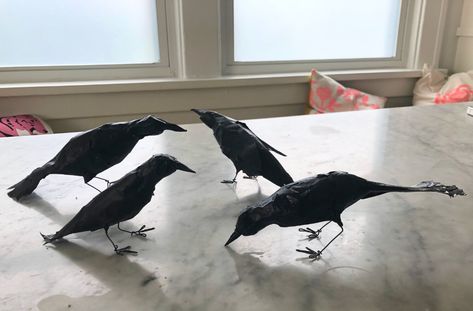 For Halloween, Make a Murder of Crows...from Newspaper! — super make it Crows And Ravens, Group Of Crows, Raven Decor, Crows Ravens, Acrylic Craft Paint, Halloween Make, Crows, Ravens, Diy Projects To Try