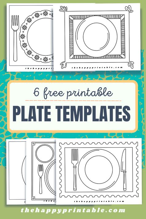 Printable plate templates from the simplest printable plate to  a complete printable place setting. My Plate Preschool Activities, Whats On My Plate Activity, Plate Template Printable, Healthy Food Printables For Kids, My Plate Activities For Kids, Preschool Placemats Ideas, Printable Placemats For Kids Free, Food Printables Templates, Healthy Plate Craft For Kids