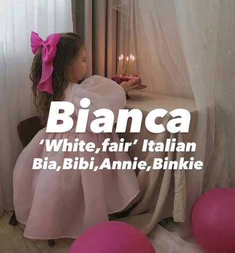 Princess aesthetic girl name Bianca. French Nicknames, Bianca Name, Random Names, French Name, French Names, Aesthetic Names, Name Inspiration, Story Ideas, Kid Names