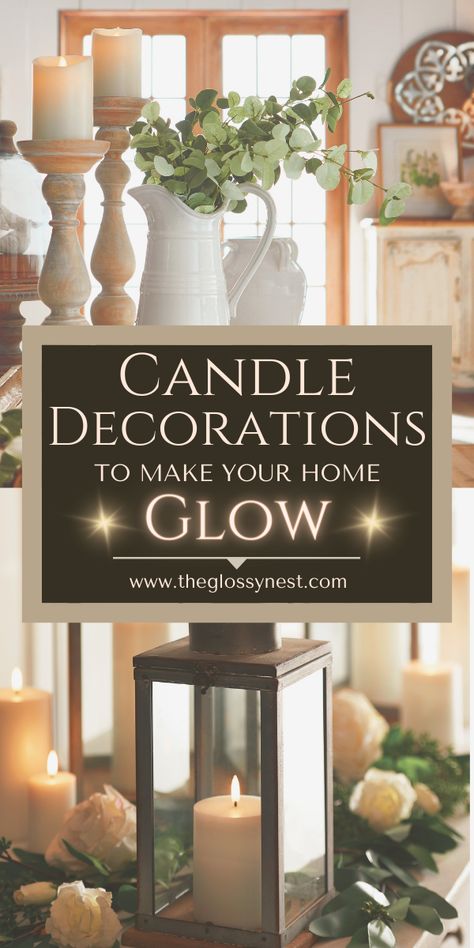 Candles On Dining Room Table, Candles On Tv Stand, Metal Candle Holders Decor Ideas, How To Decorate With Candle Holders, Candlebra Decor Ideas, How To Decorate With Candlesticks, Candle Display Ideas Living Rooms, Candle Arrangements Living Room, Led Candles Decor Ideas