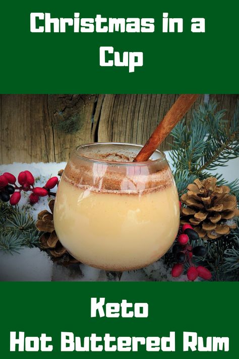 Hot Buttered Rum Recipe, Low Carb Cocktails, Buttered Rum, Keto Cocktails, Rum Recipes, Keto Holiday, Keto Christmas, Low Carb Drinks, Hot Buttered Rum