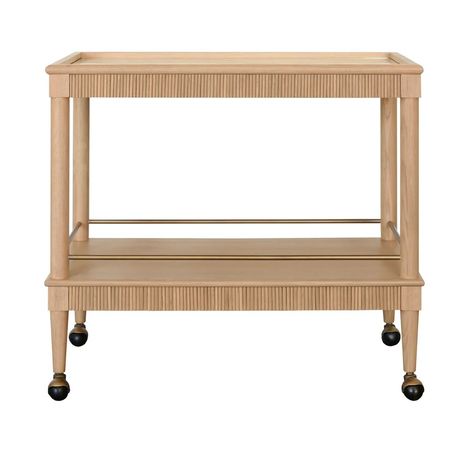 Dublin - Classic Bar Cart With Fluted Detail In Natural Oak – France & Son Classic Bar Cart, Wood Bar Cart, Classic Bar, Mcgee & Co, Serving Drinks, Living Room Side Table, Burled Wood, Custom Upholstery, Desk With Drawers