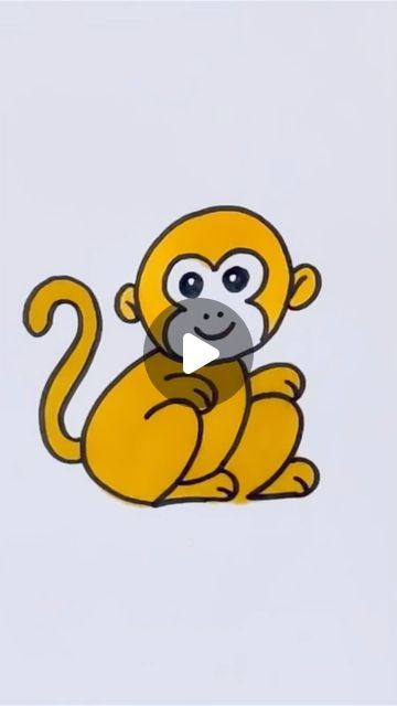 How To Draw Monkey For Kids, How To Draw A Monkey Step By Step, How To Draw Monkey, How To Draw A Monkey, Monkey Drawing For Kids, Simple Monkey Drawing, Easy Drawings For Kids Simple, Animals Drawing For Kids, Cute Monkey Drawing