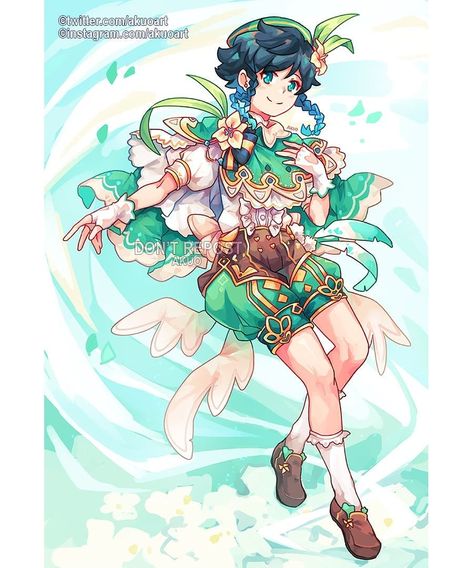 Akuo’s Instagram photo: “My design of Magical Venti from Genshin Impact (Magical Boy AU) Do you like my genshin magical designs? I wnat to make more of other…” Champions League Of Legends, Magical Boy, Mahō Shōjo, My Design, Girl Drawing, Magical Girl, Pretty Art, Character Design Inspiration, Anime Character Design