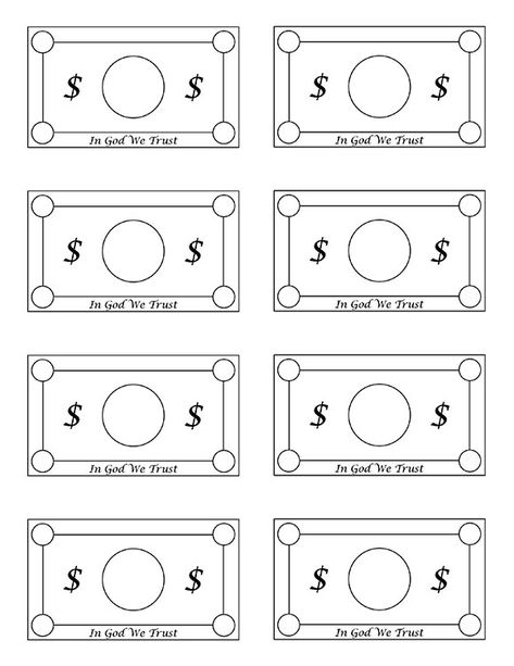 family-bucks---whole-page Fake Money Printable, Mom Bucks, Play Money Template, Printable Play Money, Board Games Diy, Money Template, Monopoly Money, Money Printables, Childrens Sermons