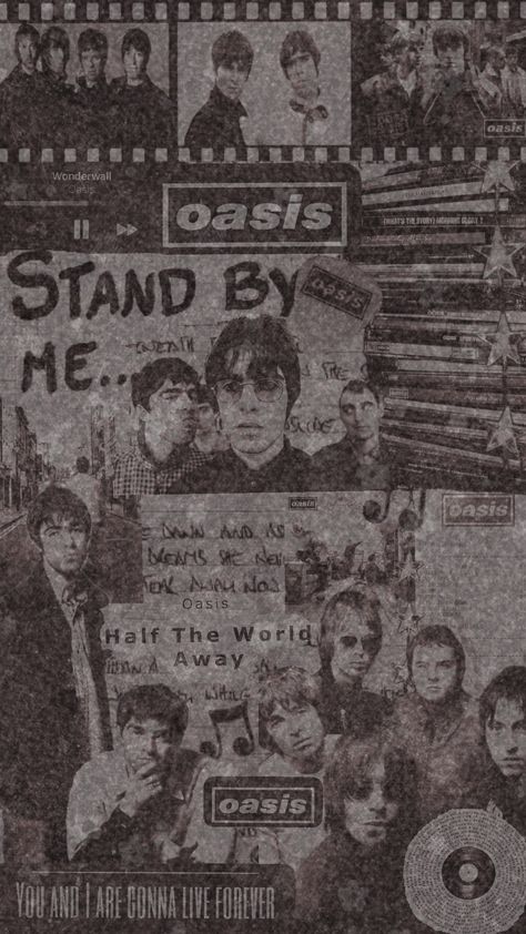 #oasis #band #music #songs #lyrics #gallagherbrothers #definitelymaybe #morningglory #blackandwhiteaeshtic #collage #wallpaper #fyp Band Collage, Music Songs Lyrics, Oasis Lyrics, Wonderwall Oasis, Definitely Maybe, Oasis Band, Collage Wallpaper, Band Wallpapers, Band Music