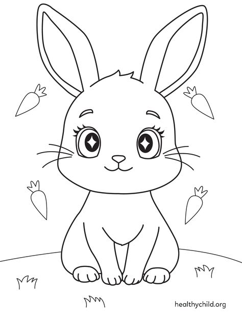 Delight your kids with this kawaii bunny coloring page! Featuring sparkly eyes, this free printable PDF will make a perfect addition to your collection of cute coloring pages for kids. Easy to download and fun to color! Printable Pictures To Color, Cute Coloring Pages Free Printable, Coloring Pages For Kids Easy, Cute Coloring Pages For Kids, Happy Squirrel, Bunny Coloring, Free Printable Coloring Sheets, Puppy Coloring Pages, Pictures To Color