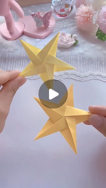 paper crafts creator on Instagram: "Create a Stunning Origami Star
#origami #papercrafts #handmade #diycrafts #creativeart #origamistars #craftideas #kidscrafts #papercraft #foldingart" Origami Angel Tutorial, Origami Angel, Angel Tutorial, Star Origami, Origami Star, Origami Stars, Paper Folding, Creative Art, Origami