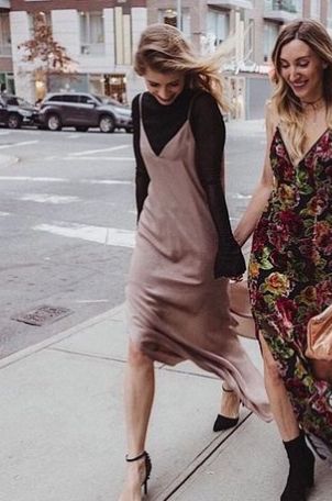 slip dress with shirt, layering slip dress for fall, shirt under slip dress Slip Dress Street Style, Slip Dress Layering, Shirt Under Dress, Layered Slip Dress, Silvester Make Up, Dress Layering, Slip Dress Outfit, Trendy Party Outfits, Silvester Outfit