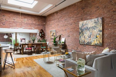 Interior Design Ideas: Art Warms Up a Prospect Heights Loft | Brownstoner Cozy Attic, Gravity Home, New York Loft, Loft Studio, Deco Bedroom, Attic Spaces, Exposed Brick Walls, Interior Renovation, Loft Apartment