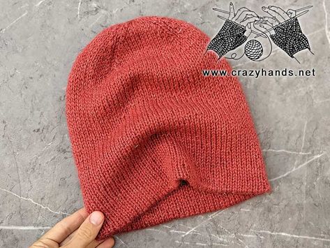 Double Layer Reversible Knit Hat Pattern Double Knitting Patterns, Knit Hat Pattern, Beanie Knitting Patterns Free, Knit Beanie Pattern, Hat Patterns Free, Knitting Patterns Free Hats, Crochet Beanie Pattern, Beanie Pattern, Circular Knitting