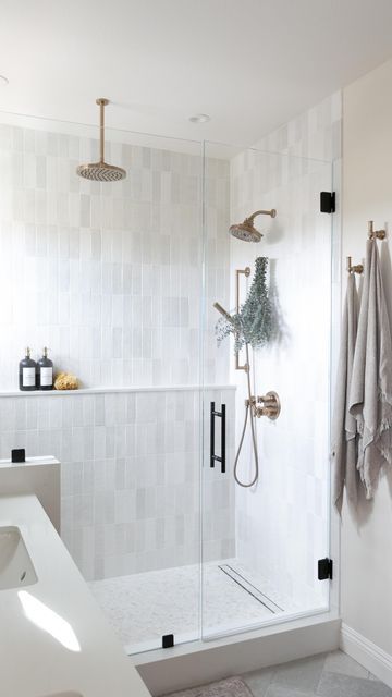 Morgan Mullen on Instagram: "We ditched the traditional niche and built this ledge for soaps. It's a simple build and made an impact on the space. There's also a hidden niche in the pony wall to hide the not-so-pretty daily stuff. Beauty + Function" Shower Built In, Shower With Shaving Ledge, Tiled Shower Ledge, Master Shower Pony Wall, Tradition Bathroom Ideas, Shower Ledge Vs Niche, Shower Niche And Bench, Shower Wall Ledge, Ledge In Shower Wall