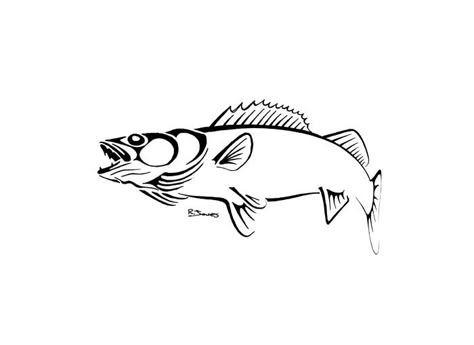 Walleye tattoo outline Walleye Silhouette, Fisherman Tattoo, Salmon Tattoo, Triskele Tattoo, Deer Skull Tattoos, Fish Decal, Fish Outline, Hunting Tattoos, Skull Hand Tattoo