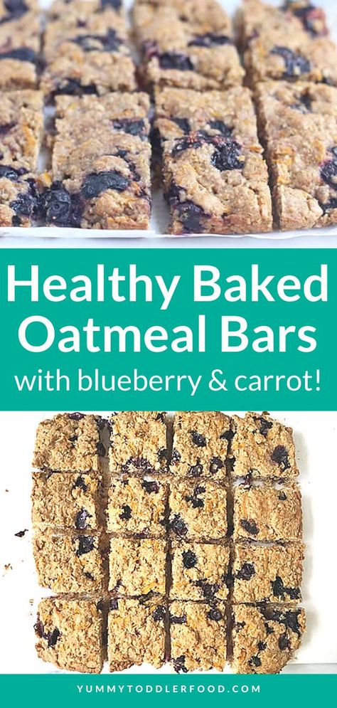 Oatmeal Savory, Healthy Food For Breakfast, Homemade Oatmeal Bars, Homemade Breakfast Bars, Easy Oatmeal Bars, Homemade Snack Bars, Baked Oatmeal Bars, Oat Bars Healthy, Carrot Oatmeal