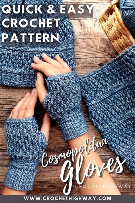 Make your own easy crochet gloves with this detailed pattern! This printable PDF pattern includes 10 pages of detailed instructions, tutorial photos and suggestions for customization to ensure your gloves will fit perfectly! Materials: 60-235 yds of fingering/sport/DK weight yarn 3.5mm and 5mm hook Crochet Fingerless Gloves Free Pattern, Crochet Hand Warmers, Crochet Mitts, Crochet Wrist Warmers, Fingerless Gloves Crochet Pattern, Glove Pattern, Crochet Neck Warmer, Crochet Gloves Pattern, Confection Au Crochet