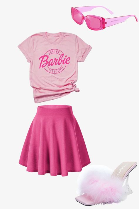 Link to purchase via Amazon Pink Barbie Halloween Costume, Diy Barbie Costume, Barbie Skirt, Barbie Halloween Costume, Barbie Halloween, Mini Skater Skirt, Barbie Costume, Diy Halloween Costume, Barbie Diy