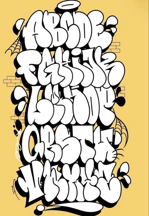 Throwie Alphabet, Sofles Graffiti, Graffiti Tutorial, Alphabet Graffiti, Graffiti Lettering Alphabet, Graffiti Art Letters, Graffiti Wildstyle, Lettering Styles Alphabet, Graffiti Text