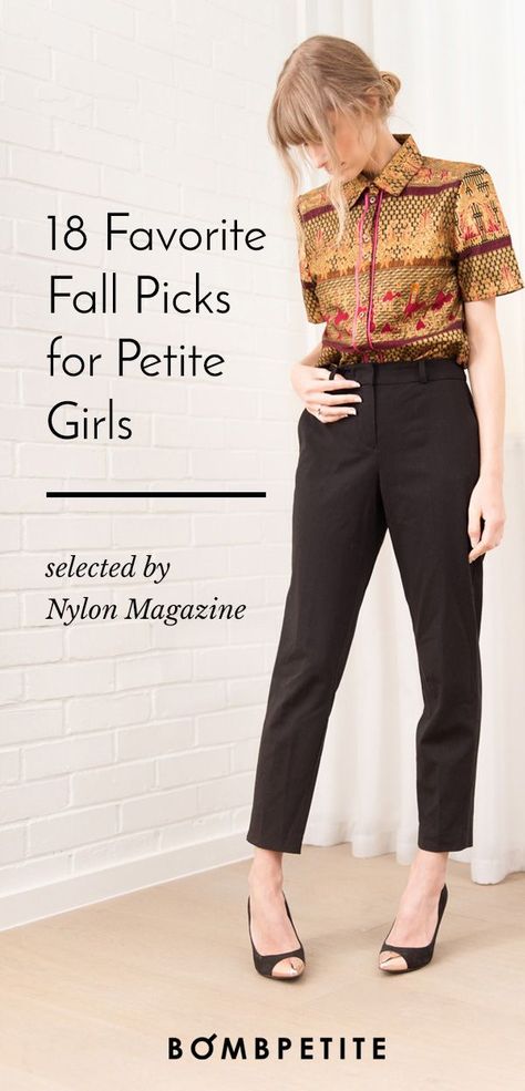 Our 18 Favorite Fall Picks For Petite Girls Mix it up this autumn with contrasting prints and fabrics | For petite girls, finding the perfect trench coat, midi skirt, or turtleneck can feel like an exercise in futility. Hems are far too long, sleeves drape past the fingertips, and collars jut up | petite style tips Fall Outfits Petite Women, Fall Petite Outfits, Fall Outfits For Petite Women, Fall Outfits Petite, Petite Fall Outfits, Fall Fashion Petite, Petite Girl Outfits, Short Girl Outfits, Outfit For Petite Women