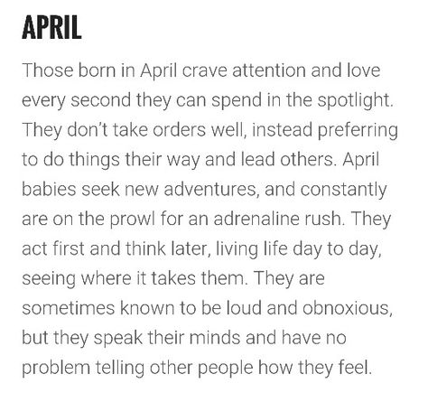 Born in April April Born Quotes, People Born In April, Birth Month Quotes, Bano Qudsia Quotes, April Quotes, Calendar Quotes, Silent Words, Facts About People, Aries Zodiac Facts