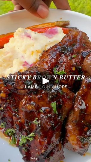 Sticky Lamb Chops, Loin Lamb Chops Recipes, Lamb Loin Chops Recipes, Lamb Loin Chop Recipes, Butter Lamb, Lamb Chops Recipe, Lamb Sauce, Brown Sugar Butter, Lamb Loin Chops