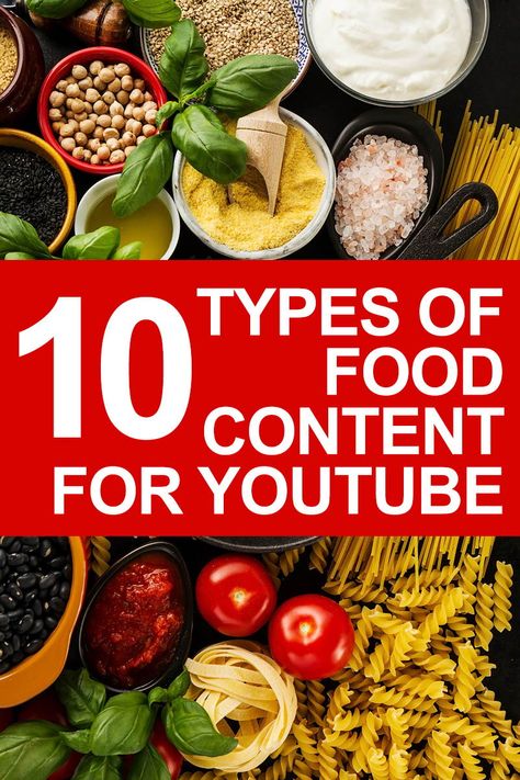 Want to start a food based YouTube channel? Here's 10 great types of video content you can produce to get started!  #foodbloggersofcanada Content For Youtube, Build A Library, Healty Dinner, Food Video, Youtube Channel Ideas, Food Content, Food Channel, Cooking Channel, Recipe For Mom