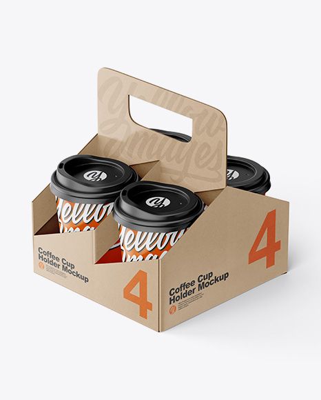 Kraft Coffee Cup Holder W/ Matte Cups Mockup #cocoa #coffee #cup #cups #halfsideview #holder #hotdrink #kraft #matte #paper #tea #togo Design Cup Drink, Coffee Holder Packaging, Coffee Cup Holder Ideas, Cup Holder Ideas, Cups Packaging, Cup Holder Design, Paper Tea Cups, Cupping At Home, Coffee Holder