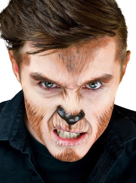 Wolf Makeup Man, Werewolf Face Paint, Werewolf Fangs, Werewolf Makeup, Wolf Makeup, Face Paint Set, Werewolf Costume, Professional Makeup Kit, Face Paint Kit