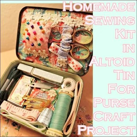 Homemade Sewing Kit, Recycle Metal, Upcycle Crafts, Cool Crafts, Crafts Love, Altoid Tin, Sewing Case, Altoids Tins, Needle Books