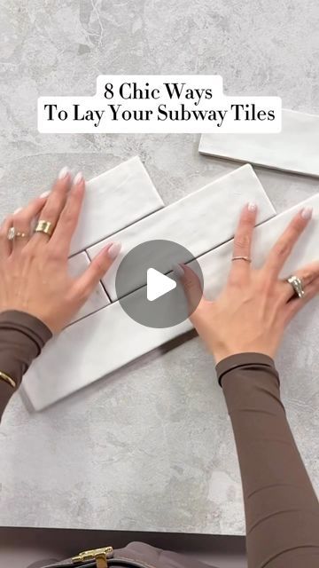 Victoria Tonelli on Instagram: "Designer tricks on how to elevate a basic subway tile ✨  Comment below and tell us your favourite pattern!!  @cityline #designinspo #designertips #tileinspo" Laying Tiles Patterns, Tile Pattern Layout, Horizontal Stack Bond Tiles, Creative Subway Tile Patterns, Subway Tile Layouts, Tile Placement Layout, Bathroom Tile Trim Ideas, Vertical Vs Horizontal Subway Tile, Vertical Stacked Tile Backsplash