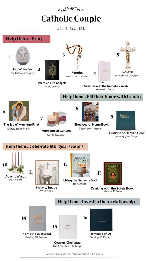 E's Catholic Couple Gift Guide Catholic Gifts For Him, Christian Wedding Gift Ideas, Catholic Wedding Ideas, Catholic Couple, Catholic Journaling, Catholic Marriage, Catholic Decor, Inspire Bible Journaling, Christian Relationships