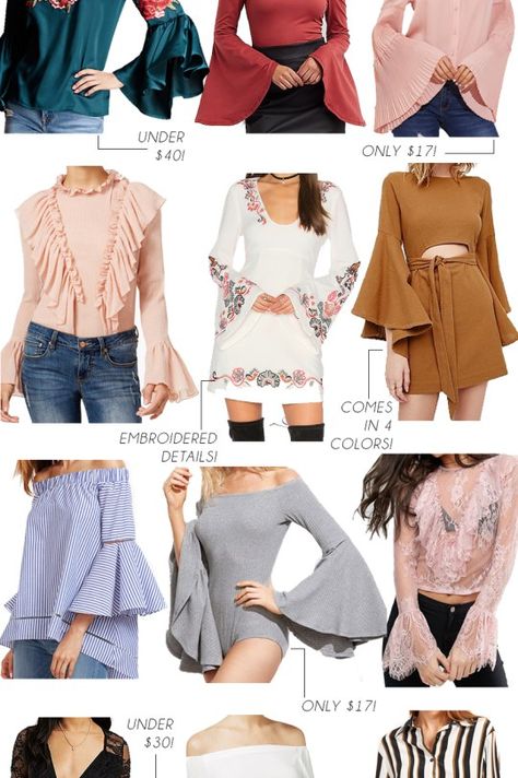 Trend Alert: Bell Sleeves (For the Perfect Transition to Spring!) Bell Sleeve Tops, Store Shelves, Top Fashion Bloggers, Sleeves Designs For Dresses, Ding Dong, Designs For Dresses, Fashion Chic, Everyday Style, The Sound