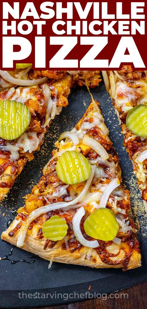 Pizza Topping Ideas, Pizza Oven Recipes, Chicken Pizza Recipes, Chicken Flatbread, Nashville Hot Chicken, Easy Homemade Pizza, Nashville Hot, Gourmet Pizza, Pizza Dough Recipe