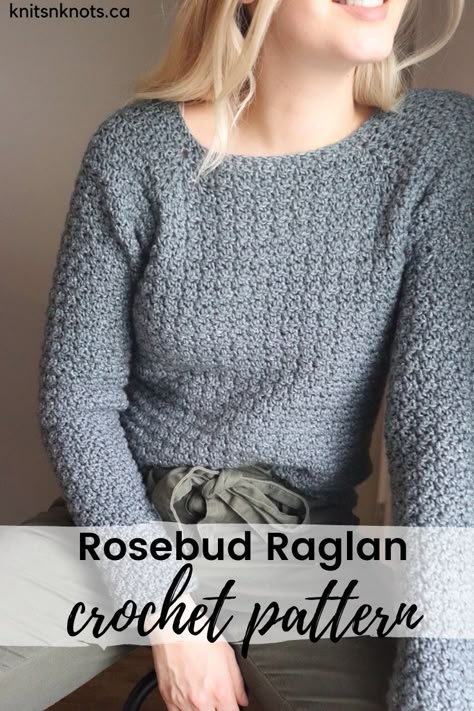 Worsted Weight Crochet Sweater, Easy Top Down Crochet Sweater Pattern, Ripple Crochet Sweater Pattern Free, Dk Weight Crochet Sweater Pattern, Crochet Sweater Worsted Weight Yarn, Crochet Fitted Sweater, Crochet Long Sleeve Top Pattern Free, Dk Weight Crochet Patterns, Sport Weight Yarn Crochet Patterns