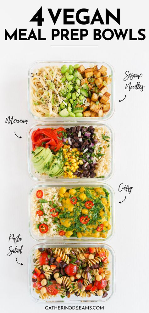 These vegan meal prep bowls are perfect if you’re looking for easy lunch ideas for busy weeks! Filled with different proteins, fresh veggies, and whole grains, these healthy lunches are wholesome, ready in a flash, and totally nutritious! Healthy Work Lunch Ideas Vegetarian, Healthy Quick Lunches Vegetarian, Easy Lunch Options For Work, No Meat Lunch Ideas For Work, Vegetarian Lunch Ideas For Work Easy, Easy Filling Lunches For Work, Veggie Lunch Ideas For Work, Lunch Bowls For Work, Lunch Ideas For Work Vegetarian