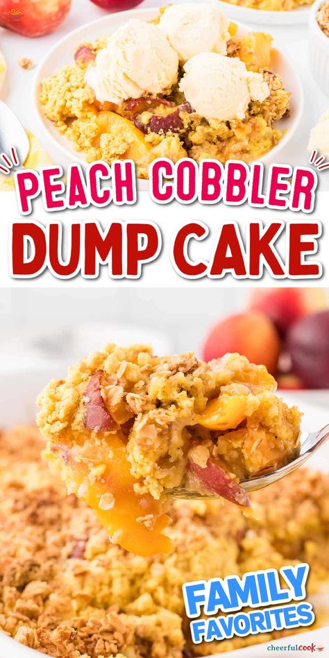 Peach Recipes Dessert, Cake Mix Peach Cobbler, Peach Cobbler Cheesecake Recipe, Cobbler Dump Cake, Easy Delicious Dessert, Cake Mix Cobbler, Peach Cobbler Dump Cake, Easy Peach Cobbler, Chocolate Banana Bread Recipe