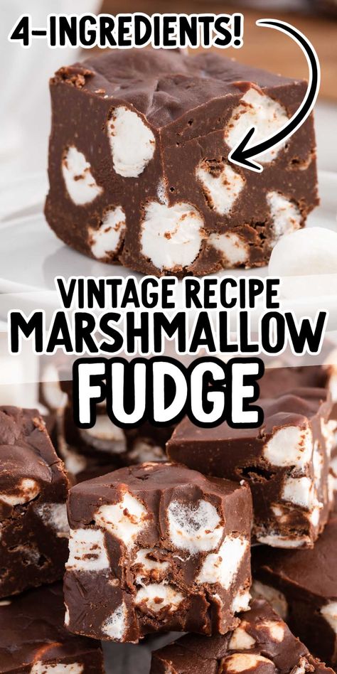 Desserts Made With Marshmallows, Chocolate Fudge With Marshmallows, Marchmelow Recipes, Marshmallow Chocolate Fudge, Fudge Using Marshmallows, Chocolate And Marshmallow Desserts, Marshmallow Desserts Easy, Fudge With Mini Marshmallows, Things To Make With Marshmallows