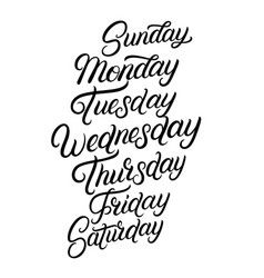 Days Of The Week Lettering, Weekday Calligraphy, Days Of The Week Hand Lettering, Days Of The Week Font, Days Of The Week Titles, Brush Lettering Days Of The Week, Hand Lettering Art, Dream Book, Bubble Letters