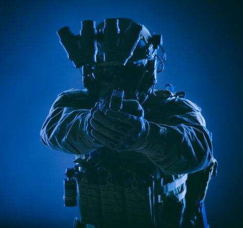 Modern infantry soldier, special forces ... | Premium Photo #Freepik #photo #background #blue #fire #security Modern Infantry Soldier, Special Forces Aesthetic, Swat Officer, Infantry Soldier, Ghost Soldiers, Special Forces Gear, Vista Frontal, Military Wallpaper, Best Nature Wallpapers