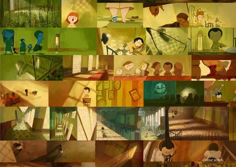 Colour script for animated feature, "Nocturna", 2007. Old Orphanage, Concept Artist Portfolio, Concept Art Books, Fear Of The Dark, Scene Drawing, Art Children, Color Script, The Nights, Artist Portfolio