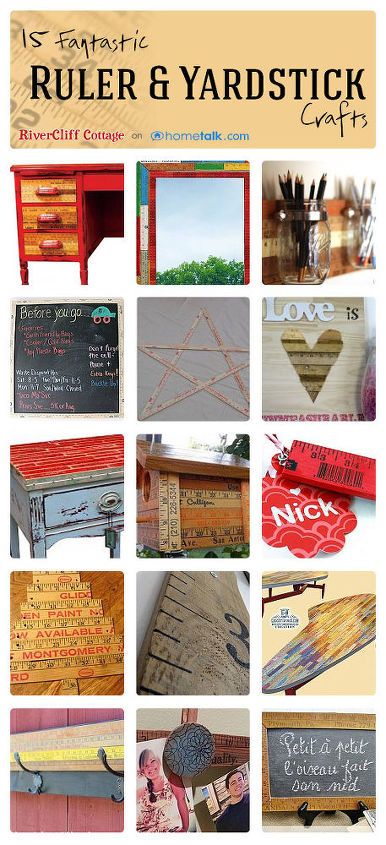 Yardsticks Projects Repurposed, Yardstick Projects Ideas, Stick Projects, Ruler Crafts, Garden Diy Ideas, Yard Sticks, Beautiful Birdhouses, Wooden Ruler, Old Sewing Machines